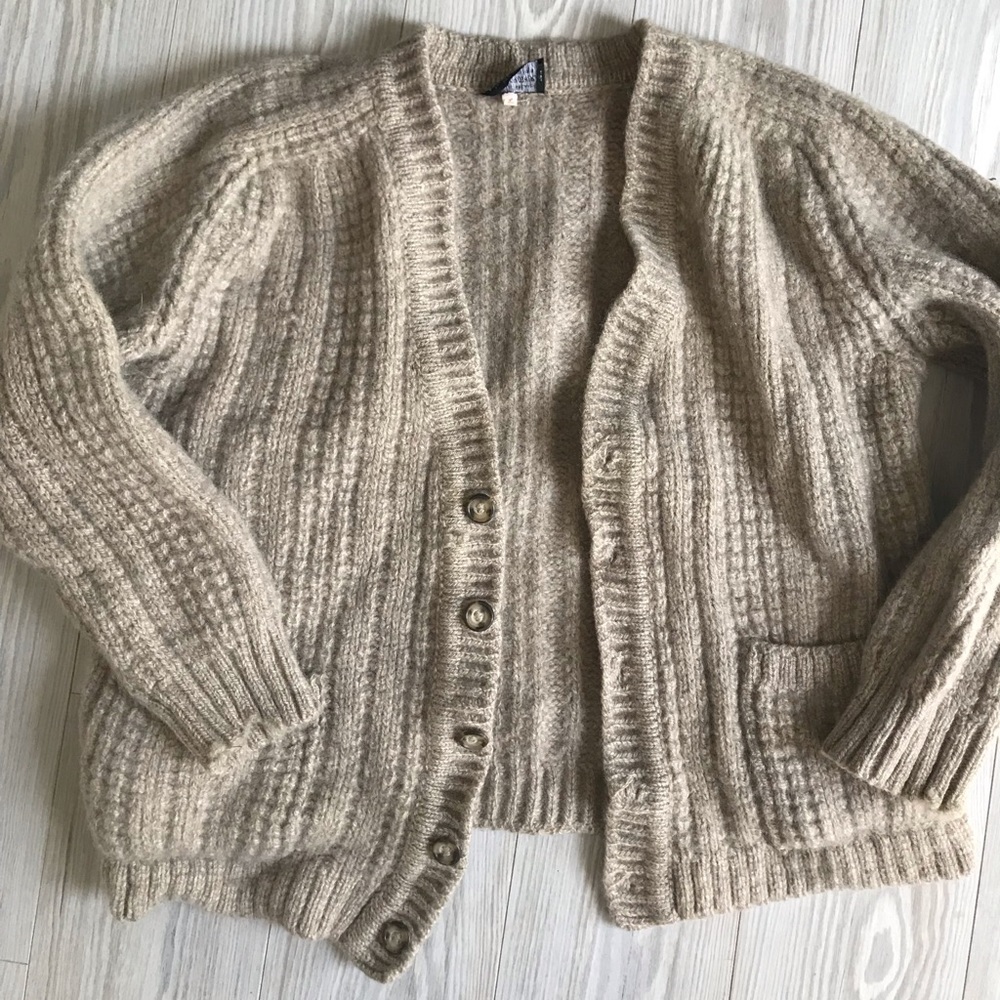 100% Wool button up sweater